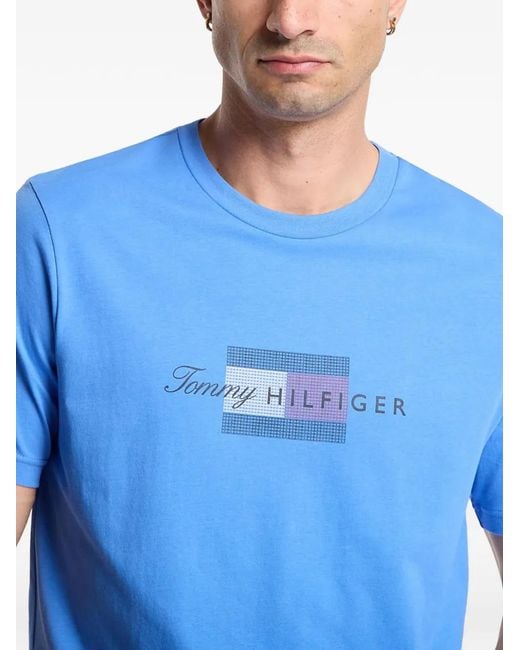 Tommy Hilfiger Blue Logo-Print T-Shirt for men