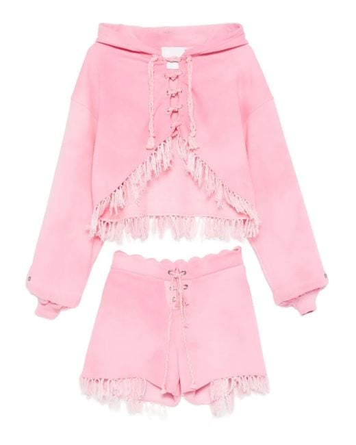 Loulou Pink Fringe-Detail All