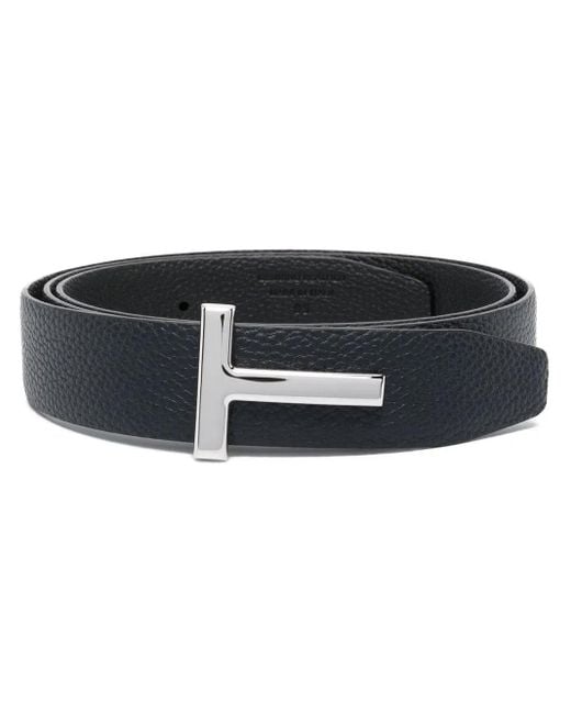 Tom Ford Black Logo Reversible Belt for men
