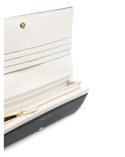 Agnes B. Blue Grained-Leather Purse