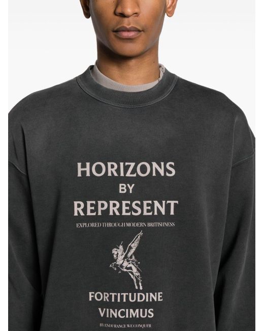 Represent Gray Horizons Cotton Sweatshirt for men