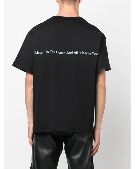 T-Shirt Con Stampa Grafica di M I S B H V in Black da Uomo