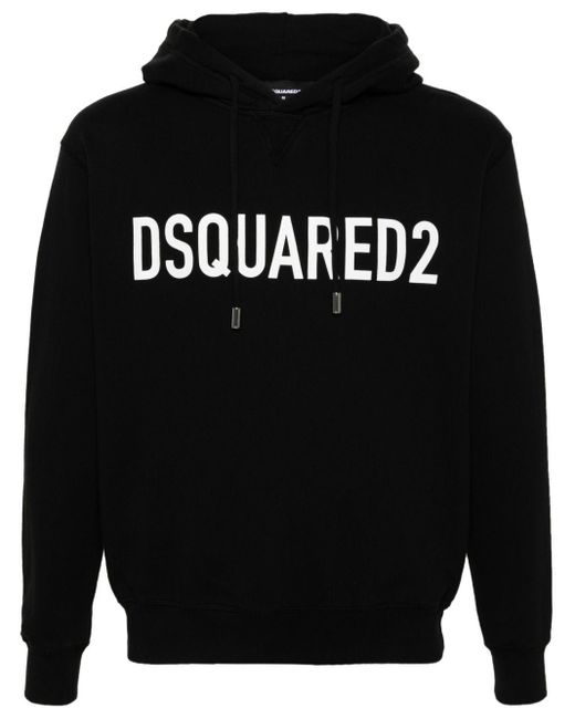 DSquared² Black Cool Fit Logo-print Hoodie for men