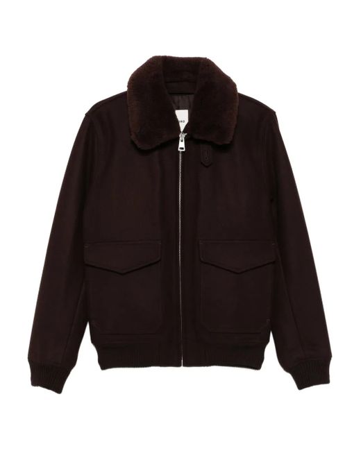 Veste À Col En Peau Lainée Sandro pour homme en coloris Black