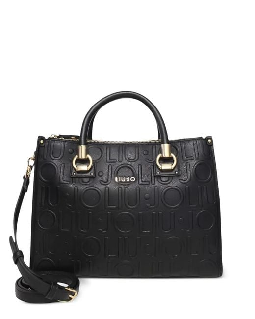 Liu Jo Black Logo-Plaque Satchel
