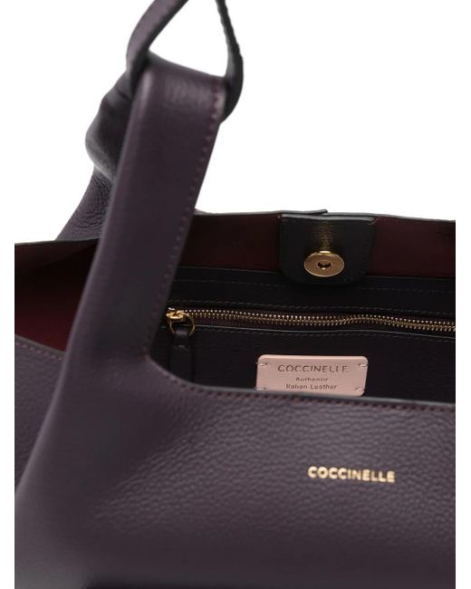 Coccinelle Blue Knotted-Handle Leather Shoulder Bag