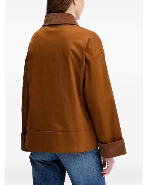 Barbour Orange Corduroy-Collar Buttoned Jacket