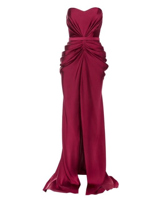 Vestido largo palabra de honor Ana Radu de color Red