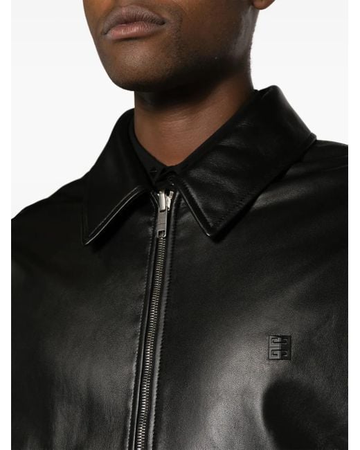 Givenchy Black Reversible Leather Bomber Jacket for men