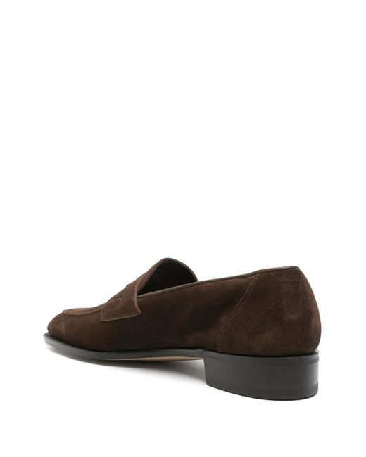 John Lobb Brown Suede Loafers for men
