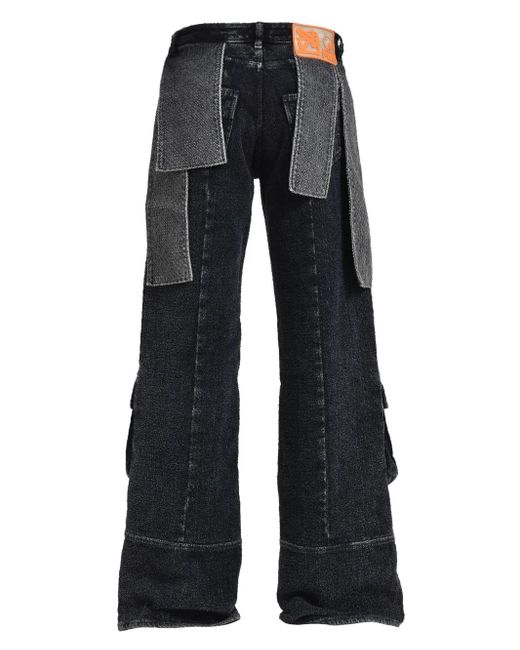 PDF Blue Bouclé Wide-Leg Jeans for men