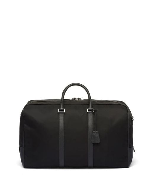 Prada Black Logo-patch Duffle Bag for men