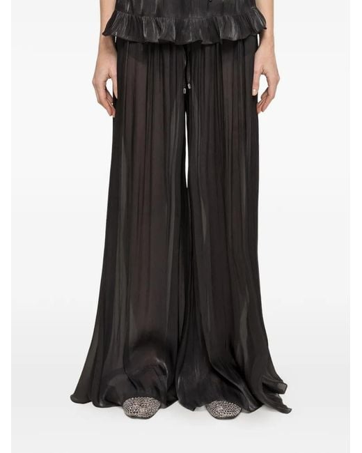 Nissa Black Ruffled Trousers