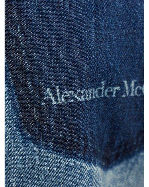 Jean droit à logo imprimé Alexander McQueen pour homme en coloris Blue