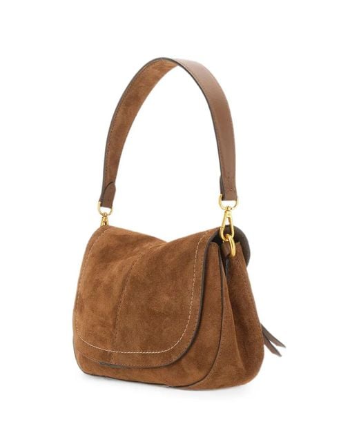 Gianni Chiarini Brown Medium Helena Round Suede Tote Bag