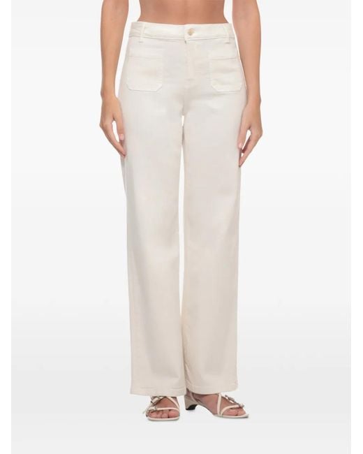Emme White Baschi Patch-Pocket Trousers