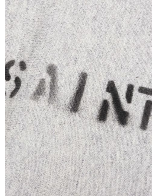 SAINT Mxxxxxx Gray Arched-Logo Hoodie for men