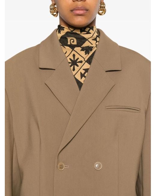 Nanushka Natural Double-Breasted Blazer