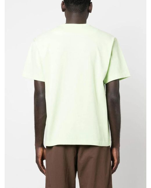Stone Island Yellow Embroidered-Logo Detail T-Shirt for men