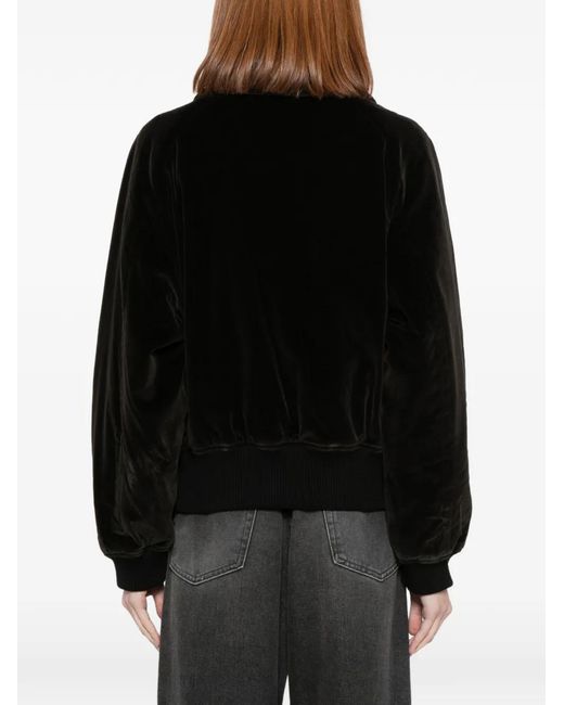 Low Classic Black Button-Up Bomber Jacket
