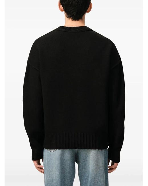 AMI Black Ami De Coeur Wool Crewneck Sweater