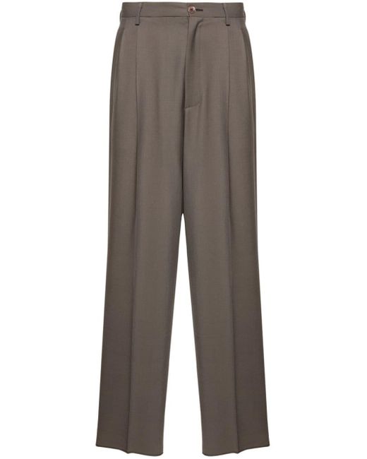 Magliano Gray Pleat-detail Twill Trousers for men
