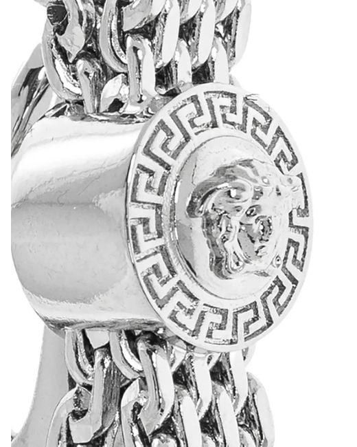 Versace White Medusa Chain Earring