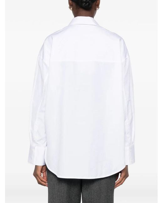 Totême White Button-Up Poplin Shirt