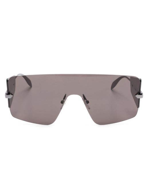 Alexander McQueen Gray Oversize Shield-frame Sunglasses