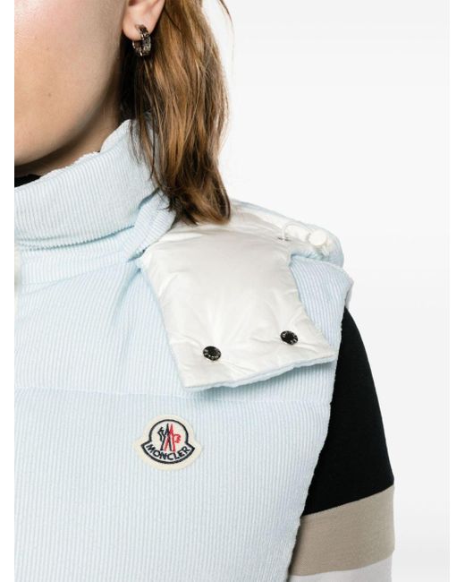 Gilet en velours côtelé Agelao à capuche Moncler en coloris White