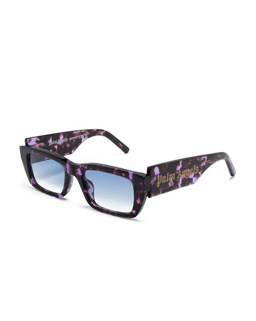 Palm Angels Blue Rectangle-Frame Sunglasses