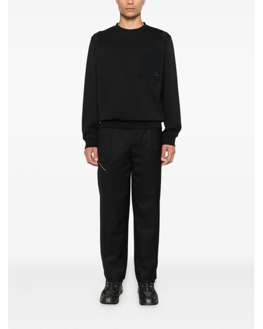 Moose Knuckles Black Patch-Pocket Sweatshirt for men