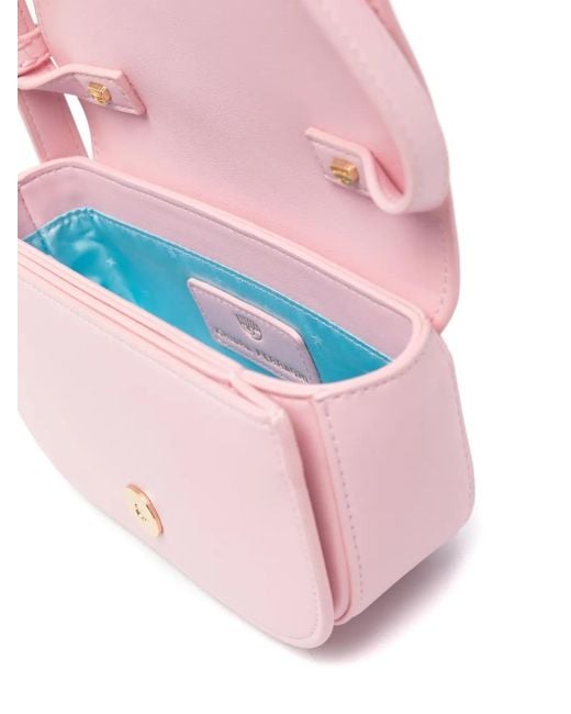 Chiara Ferragni Pink Eyelike-Plaque Shoulder Bag
