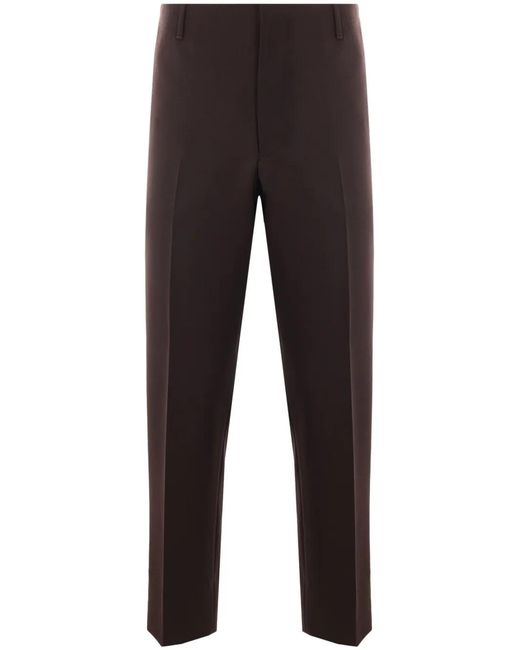 Prada Black Pressed-Crease Straight Trousers for men
