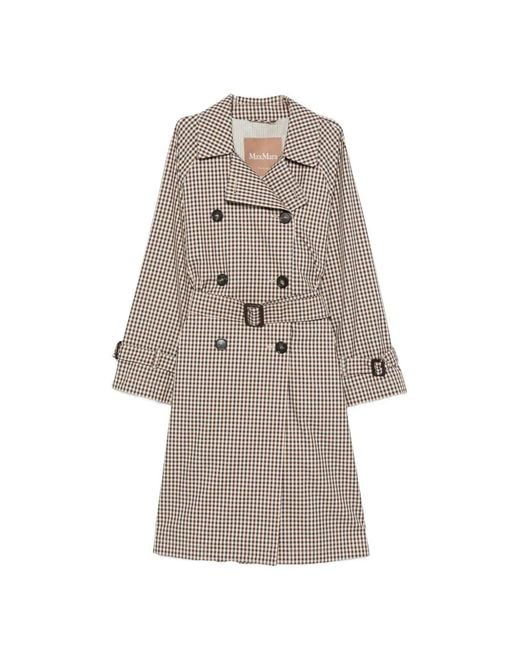 Max Mara White Cotton Blend Trench Coat