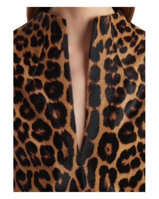 Khaite Black Leopard-Print Mini Dress