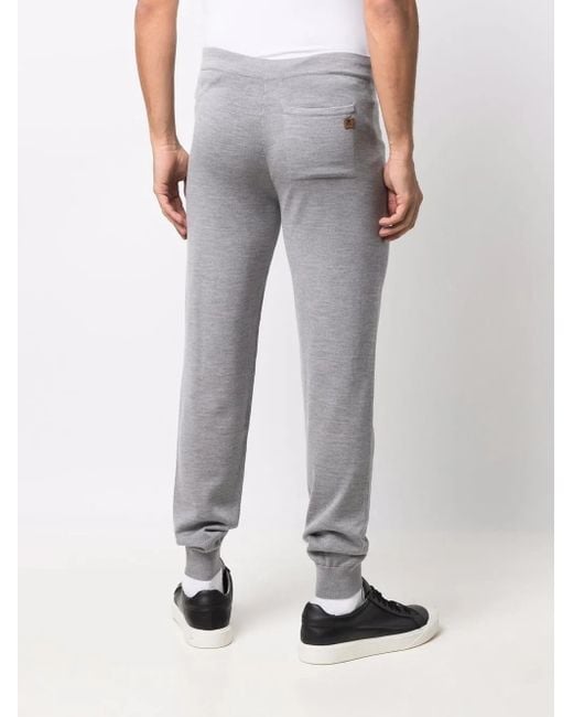 Corneliani Gray Drawstring Virgin Wool-Blend Track Pants for men