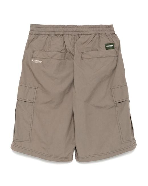 Chocoolate Gray Drawstring Cargo Shorts for men