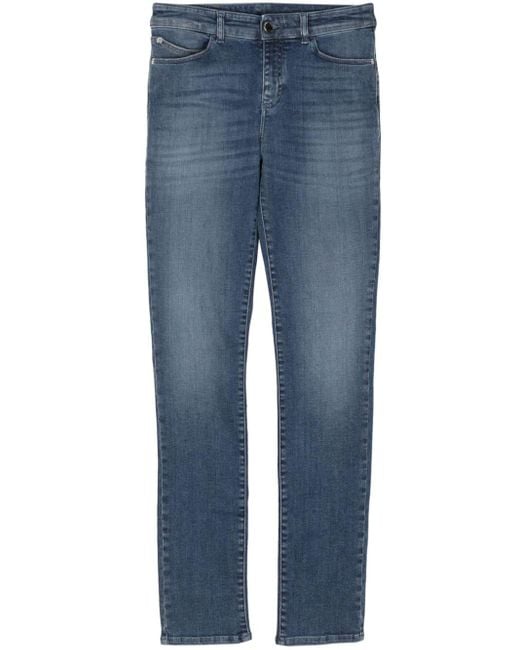 Emporio Armani Blue High-waist Skinny-fit Jeans