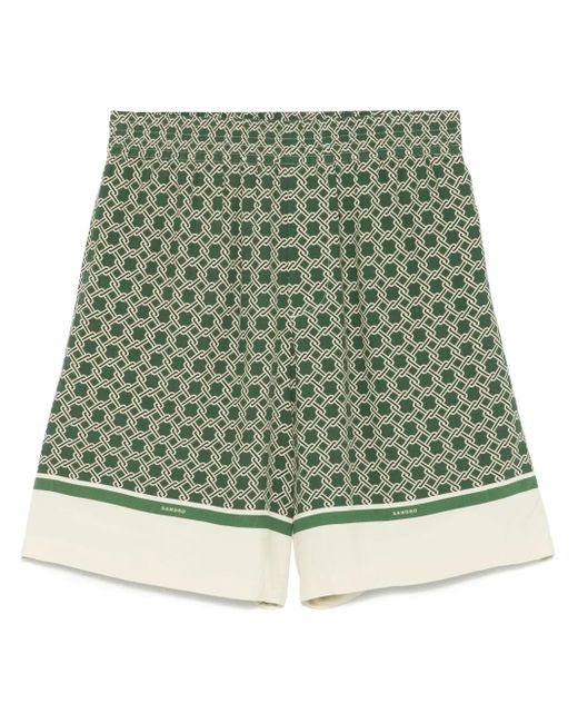 Sandro Green Patterned Bermuda Shorts for men