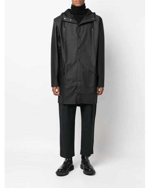 Rains Gray Drawstring Hood Raincoat