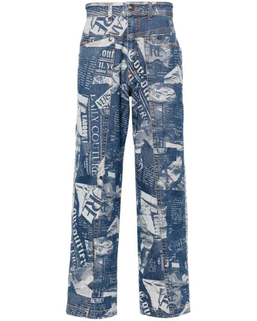 Versace Magazine Straight-Leg-Jeans in Blue für Herren