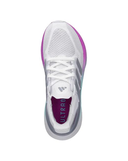Adidas White Ultraboost Stripes Lace-Up Sneakers