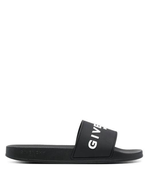 メンズ Givenchy Paris フラット サンダル Black