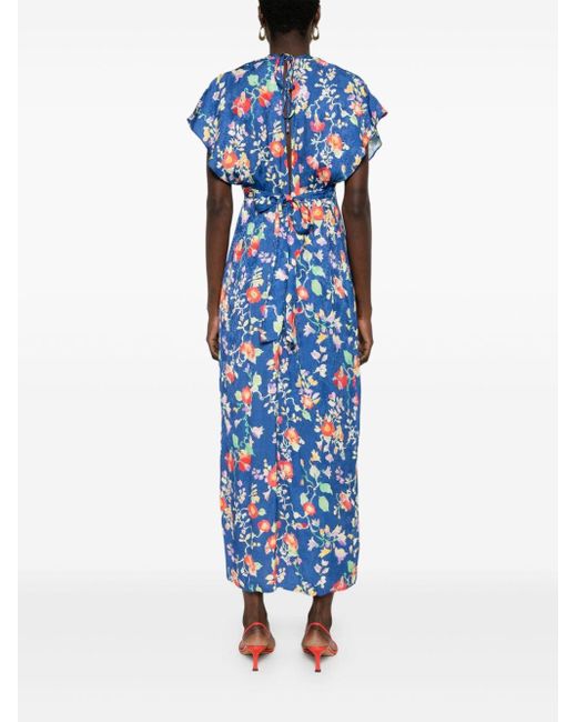 Rixo Blue Sadie Kleid mit Blumen-Print