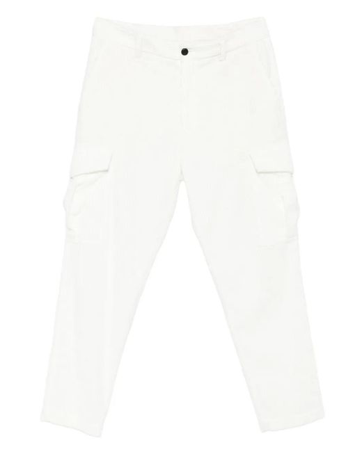 Eleventy White Corduroy Cargo Pants for men
