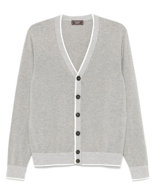 Peserico Cardigan Mit Kontrastdetails in Gray für Herren