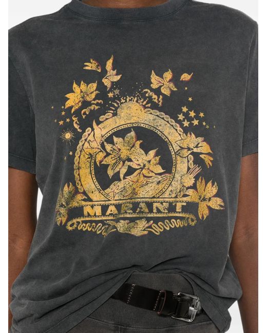 Isabel Marant Gray Graphic-Print T-Shirt