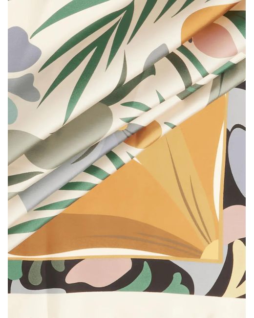 Lancel Metallic Reve De Fleurs-Print Square Scarf