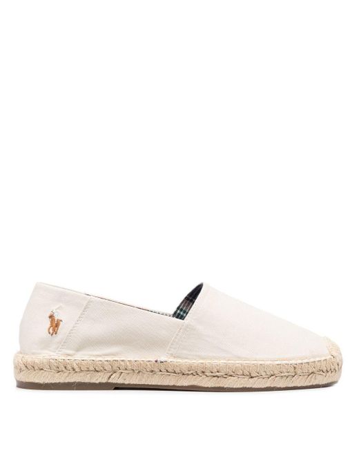 Polo Ralph Lauren Embroideredlogo Cotton Espadrilles in Natural for Men Lyst UK